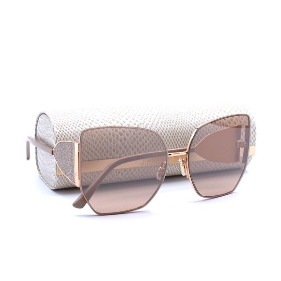 NEW JIMMY CHOO RIVER/S BKU GOLD NUDE AUTHENTIC SUNGLASSES - Picture 3 of 13